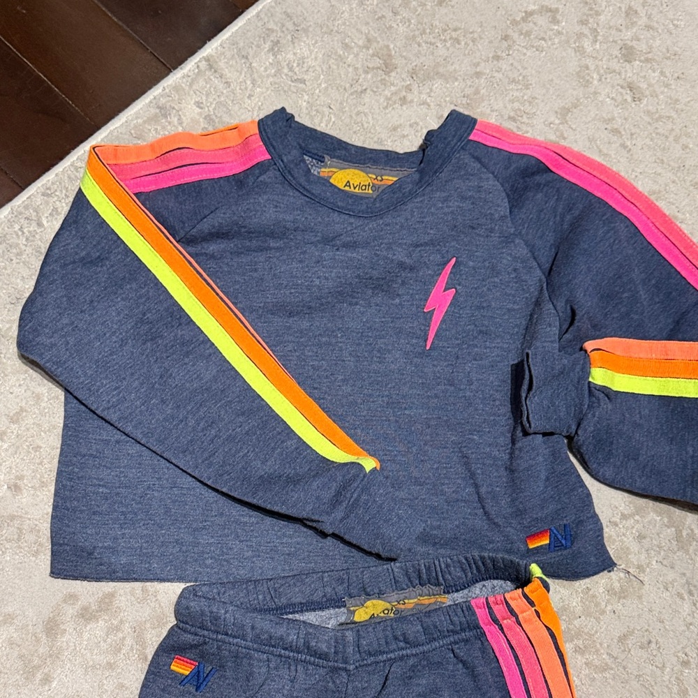 Aviator Nation Blue Set with Pink Lightning Bolt